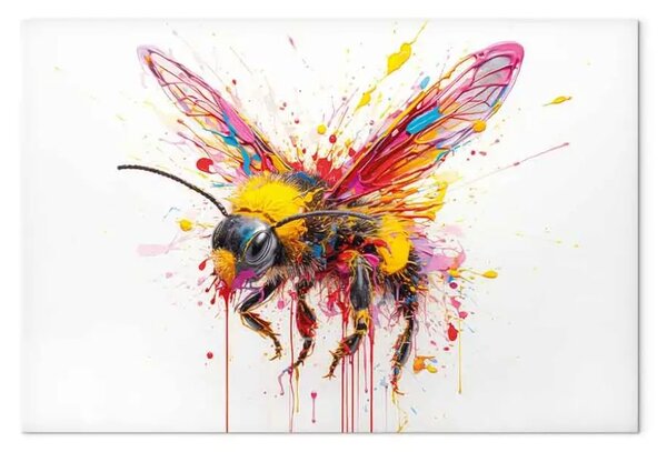 Quadro Ape collezionista - insetto colorato e pittorico su sfondo bianco