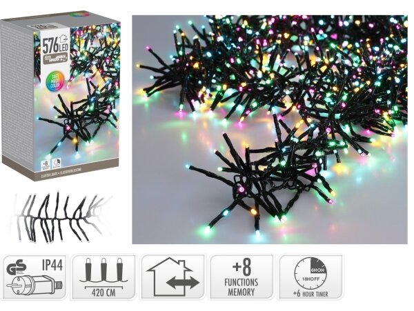 Catena luminosa natalizia da esterno a LED 576xLED/230V/8 funzioni 7,2 m IP44 multicolore