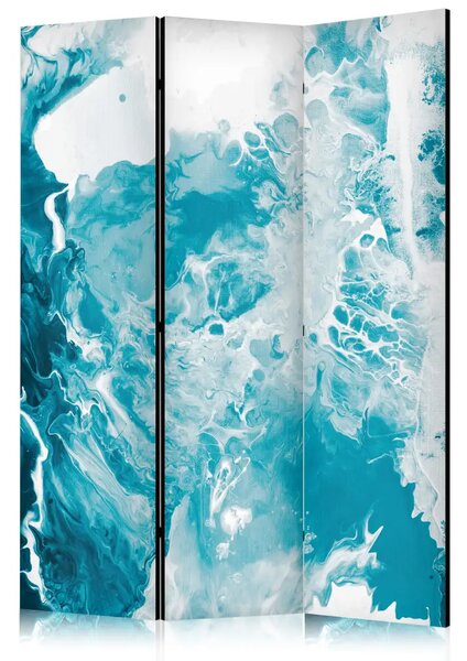 Paravento design Blu astratto - colori marini simili al marmo