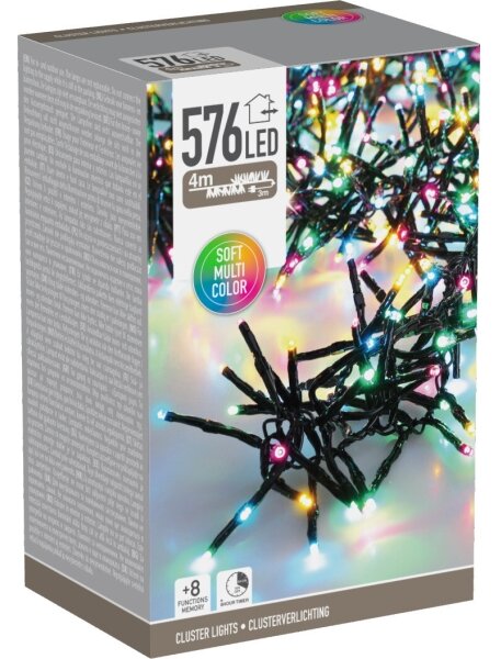 Catena luminosa natalizia da esterno a LED 576xLED/230V/8 funzioni 7,2 m IP44 multicolore
