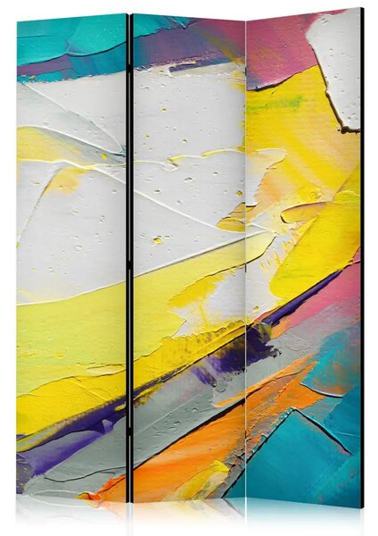 Paravento Astrazione colorata - composizione di colori applicati con una spatola