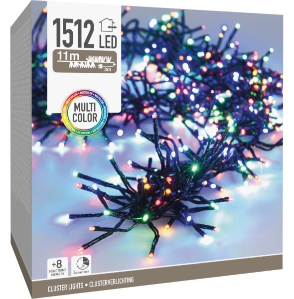 Catena luminosa natalizia da esterno 1512xLED/230V/8 funzioni 14 m IP44 multicolore