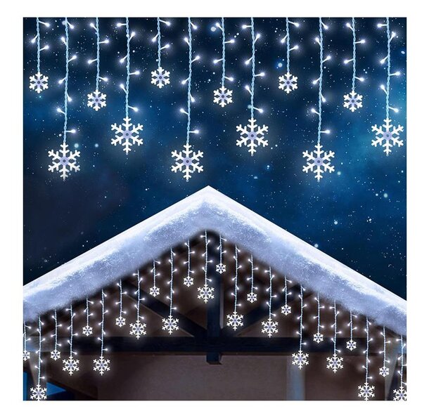 Tenda luminosa natalizia LED per esterni 224 LED 3,5x0,75 m IP44 bianco freddo