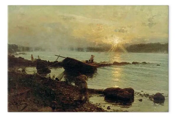 Riproduzione quadro Ilya Repin - Sulla Dvina occidentale. Alba