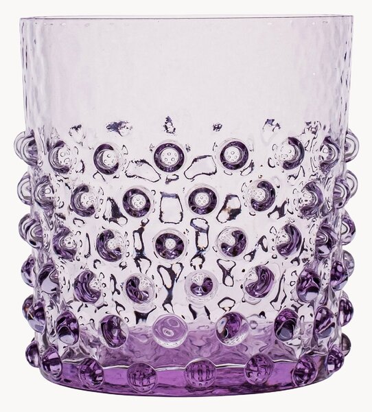 Set di 2 bicchieri in vetro soffiato Hobnail