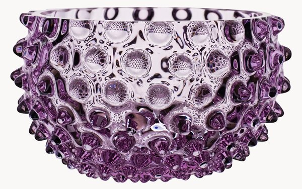 Set di 4 ciotole da snack in vetro soffiato Hobnail