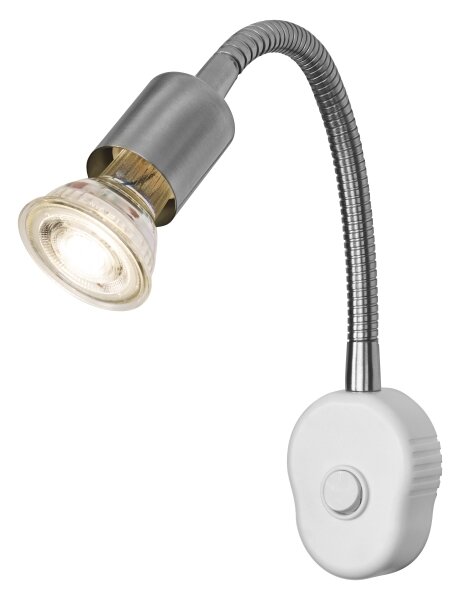 Osram - Lampada da parete flessibile PLUG TUBE FLEX 1xGU10/5W/230V cromo opaco/bianco