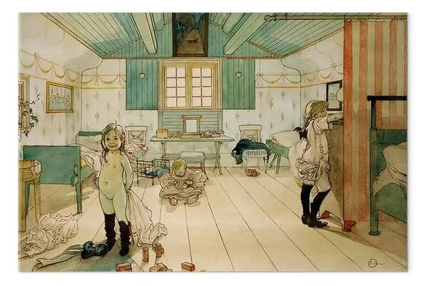 Riproduzione quadro Carl Larsson - La mamma e la cameretta delle bambine