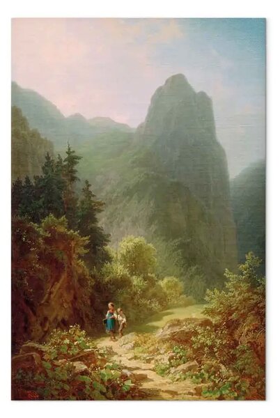 Riproduzione quadro Carl Spitzweg - Bergschüler am Ammergauer Kofel