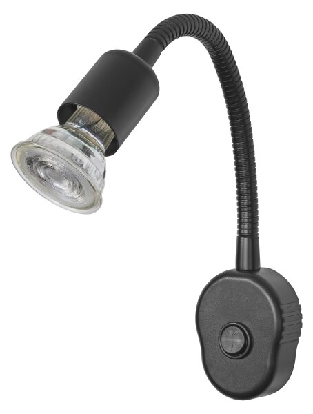 Osram - Lampada da parete flessibile PLUG TUBE FLEX 1xGU10/5W/230V nera