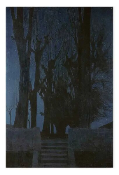 Quadro famoso Oskar Zwintscher - Salici di notte