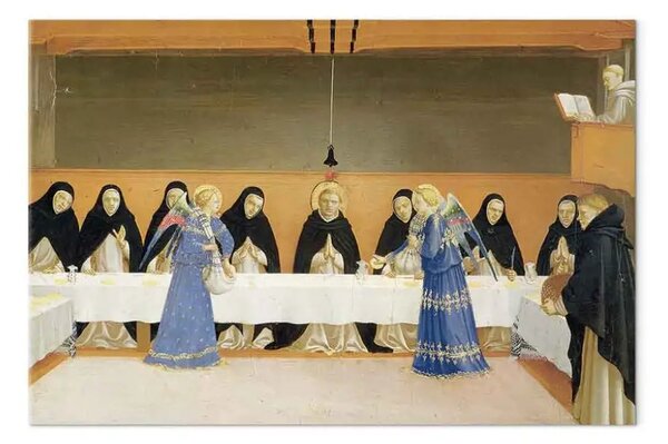 Riproduzione quadro Friar Angelico - San Domenico e i suoi compagni nutriti dagli angeli, dal pannello della predella dell'Incoronazione della Vergine