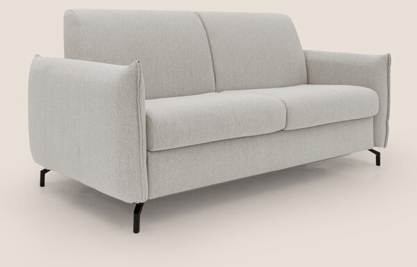 Divano Letto 2 Posti 175x95x96 cm in Tessuto Panna