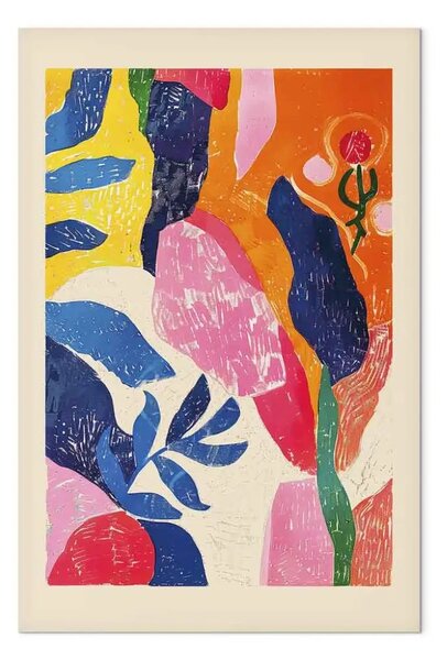Quadro su tela Astrazione colorata - composizione ispirata all'opera di Henri Matisse