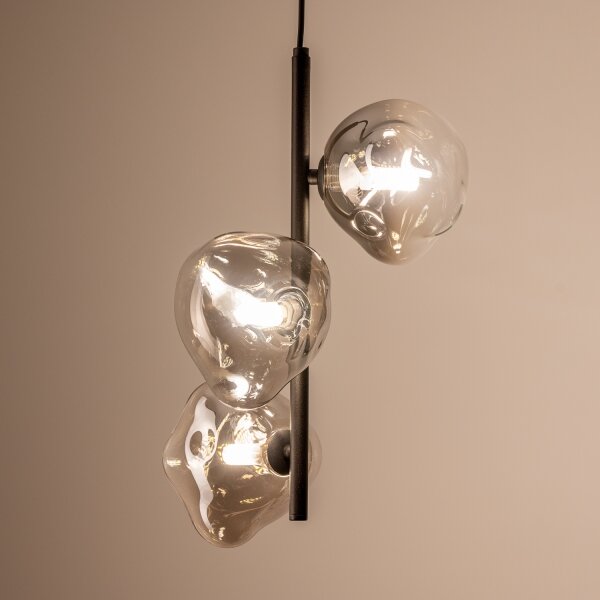 BRILAGI - Lampadario a sospensione su cavo VULCANO 3xG9/8W/230V nero/nero fumé