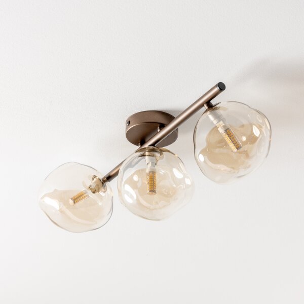 BRILAGI - Plafoniera a montaggio superficiale VULCANO 3xG9/8W/230V bronzo/fumé beige