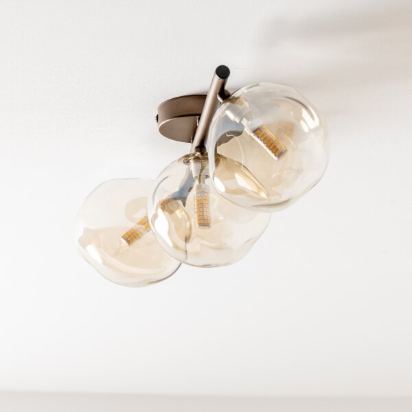 BRILAGI - Plafoniera a montaggio superficiale VULCANO 3xG9/8W/230V bronzo/fumé beige