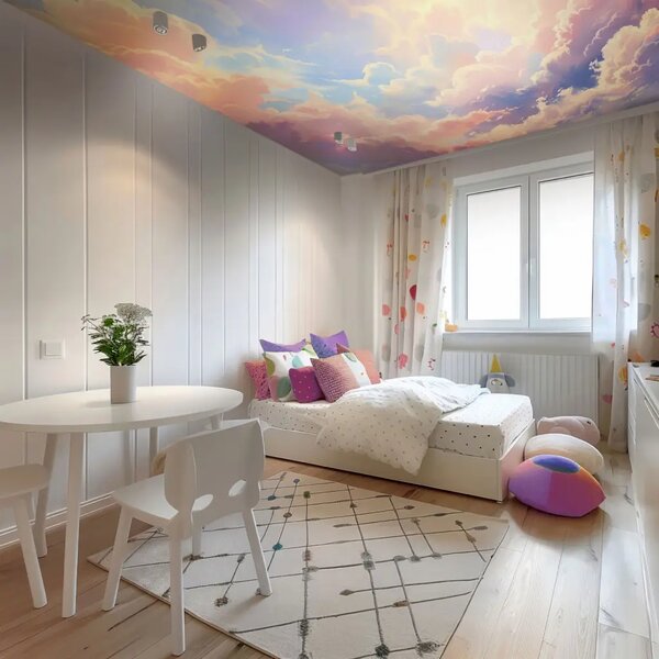 Carta da parati Nuvole pastello - motivo ottimista con cielo colorato