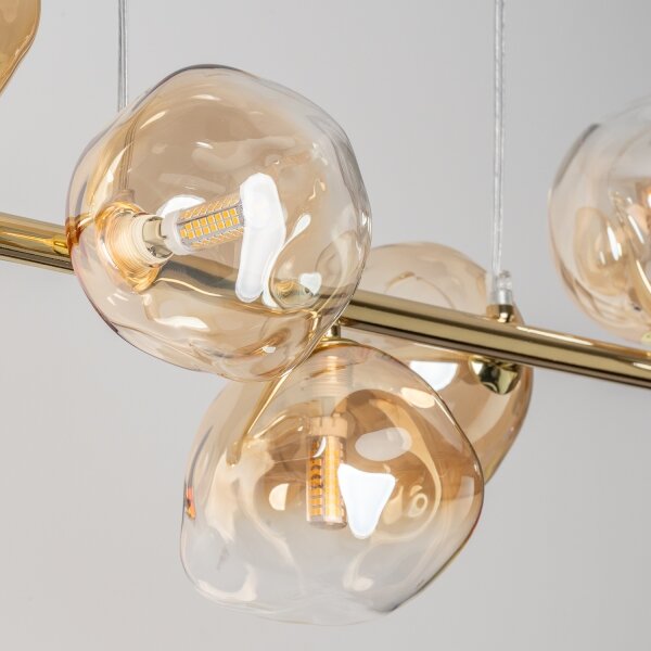 BRILAGI - Lampadario a sospensione VULCANO su cavo 7xG9/8W/230V dorato/beige fumé