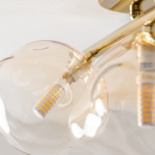 BRILAGI - Lampadario a plafone VULCANO 3xG9/8W/230V oro/beige fumé
