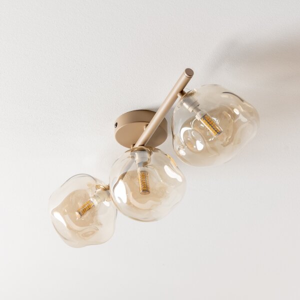 BRILAGI - Lampadario a plafone VULCANO 3xG9/8W/230V beige/beige fumé