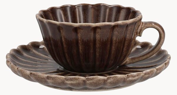 Set di 6 tazzine da caffè con piattino Lotus