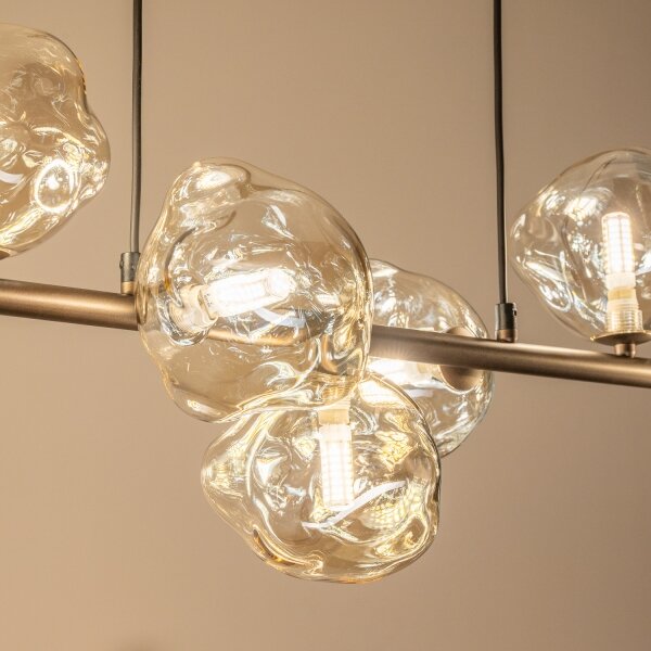 BRILAGI - Lampadario a sospensione con cavo VULCANO 9xG9/8W/230V bronzo/beige fumé