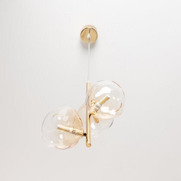 BRILAGI - Lampadario a sospensione VULCANO 3xG9/8W/230V oro/beige fumé