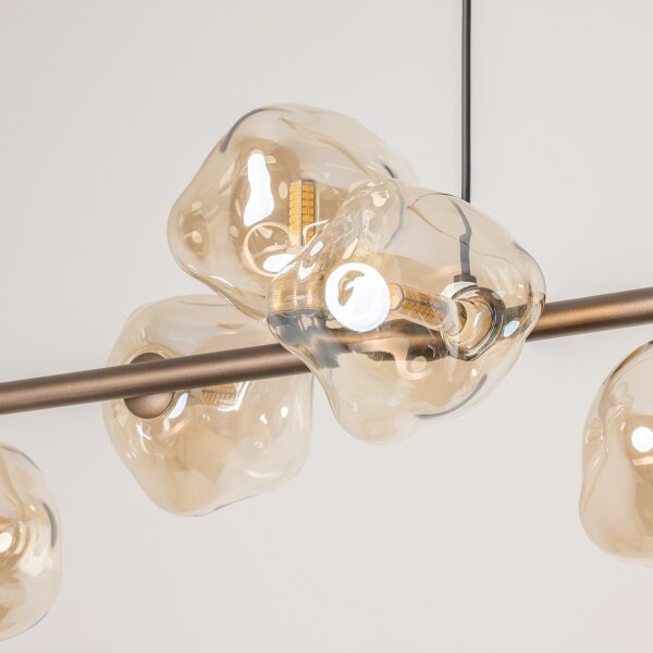 BRILAGI - Lampadario a sospensione con cavo VULCANO 9xG9/8W/230V bronzo/beige fumé