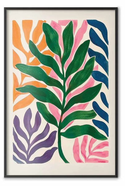 Poster: Foglie colorate - composizione minimalista con piante