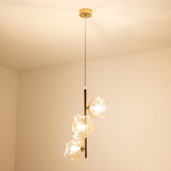 BRILAGI - Lampadario a sospensione VULCANO 3xG9/8W/230V oro/beige fumé