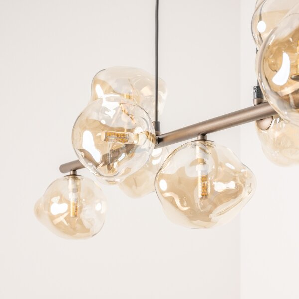 BRILAGI - Lampadario a sospensione con cavo VULCANO 9xG9/8W/230V bronzo/beige fumé