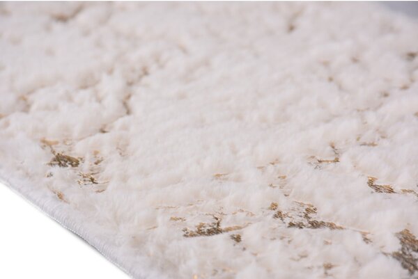 Passatoia per scale color crema-oro in cotone set da 16 pz 25x65 cm Simli Altin - Vitaus