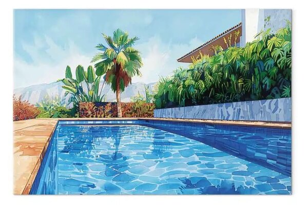 Quadro moderno Rifugio esotico - piscina tra vegetazione lussureggiante