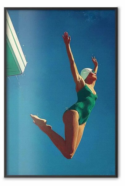 Poster: Euforia del cielo - una donna in costume da bagno verde nell'aria