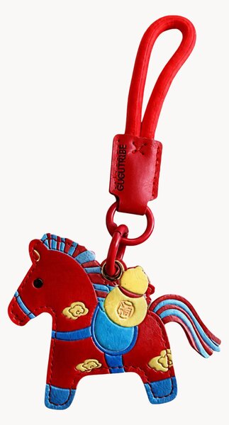 Portachiavi in pelle vegana fatto a mano Horse