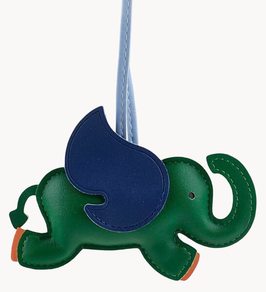 Portachiavi in pelle vegana fatto a mano Elephant
