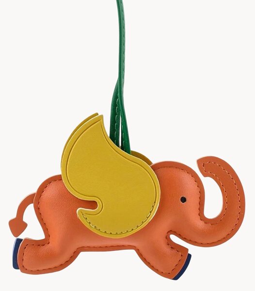 Portachiavi in pelle vegana fatto a mano Elephant