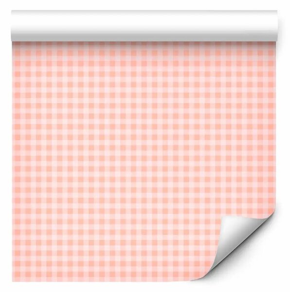 Tappezzerie Delicate check - sottile motivo quadrato su sfondo rosa chiaro