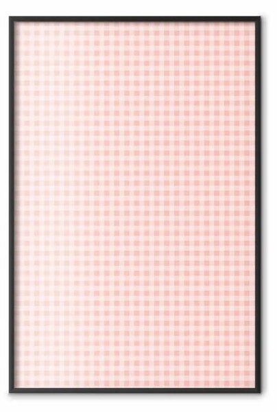 Poster: Reticolo pastello - quadretto rosa accenti pastello sfondo
