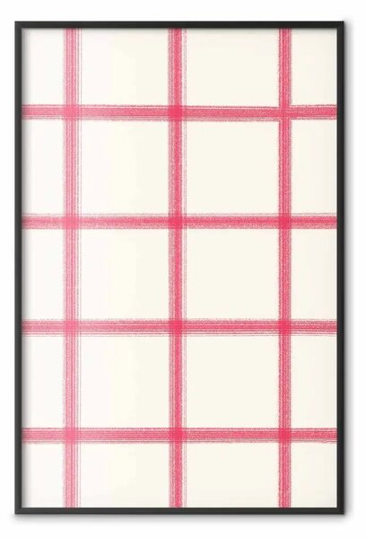Poster: Check classico - motivo geometrico linee rosse su sfondo