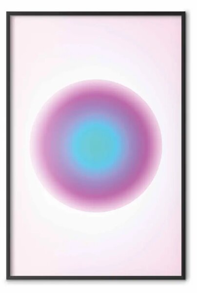 Poster: Aura luminosa - cerchio al neon su sfondo pastello