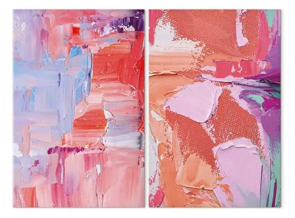 Quadro contemporaneo Impronte di colore - composizione a più livelli su tela