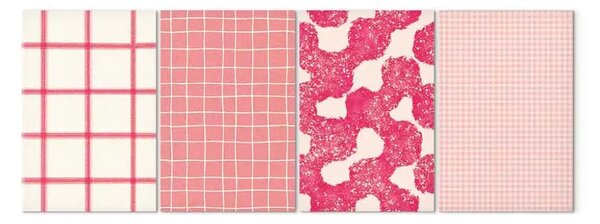 Quadro su tela Modelli rosa - griglie e macchie pastello su uno sfondo chiaro