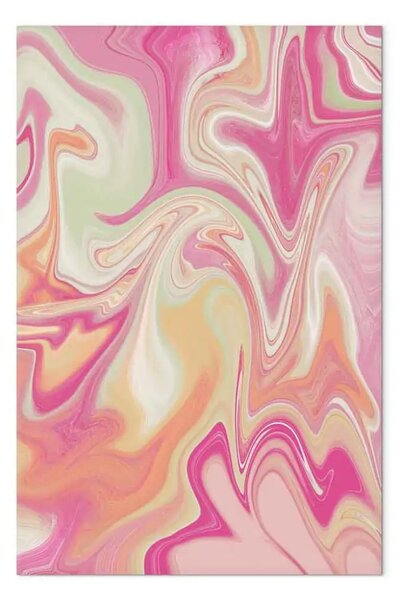 Quadro moderno Frenesia rosa - motivo energico dai colori caldi