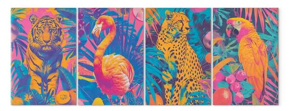 Quadro Safari pop-art - colori intensi animali selvatici tropici