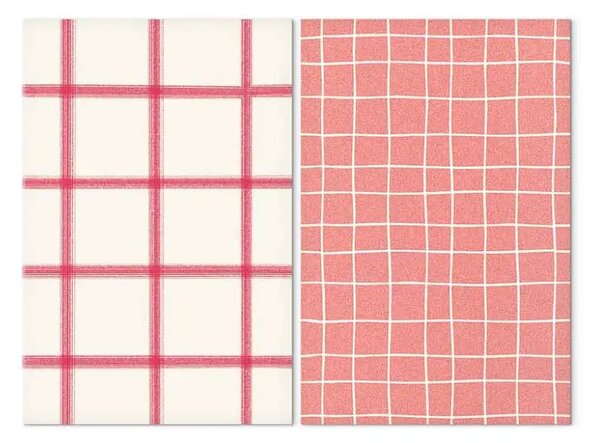 Quadro su tela Rosa geometrico - motivo astratto griglia pastello su sfondo