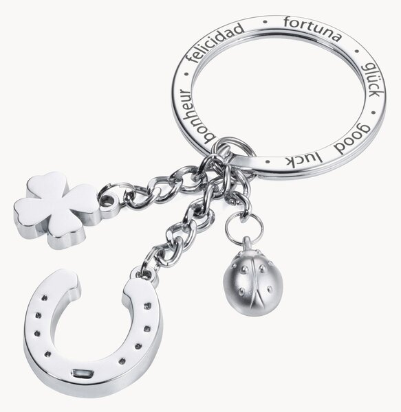 Portachiavi Horseshoe, Clover & Ladybug
