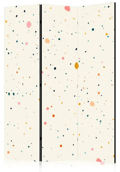 Paravento Macchie sottili - punti colorati su sfondo crema
