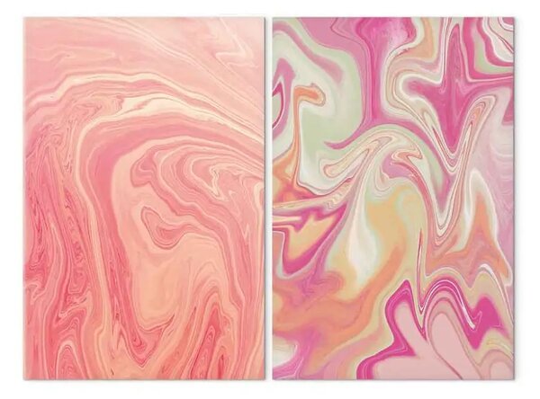 Quadro su tela Fantasia di marmo - vortici artistici di colore, astrazione pastello